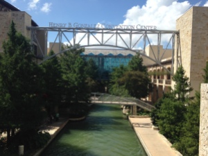 The Henry B. Gonzalez Convention Center--it is right on the River Walk! Can't beat that view with a stick!